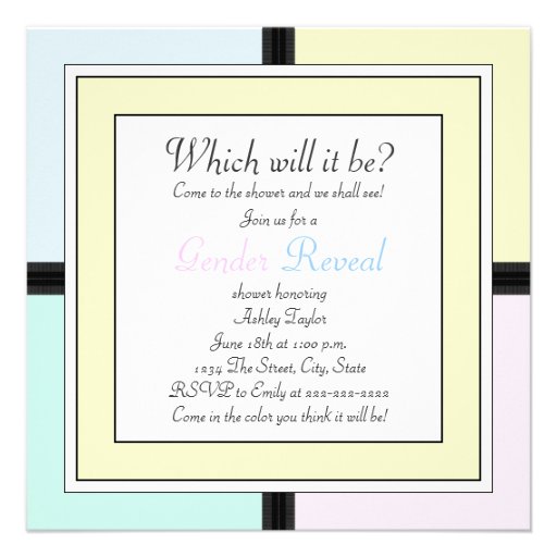 Prince Princess Gender Reveal Shower Invitations