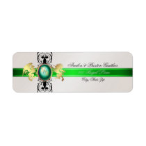 Prince & Princess Green Champange Address Labels