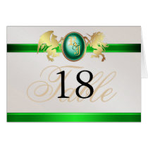 Prince & Princess Green Jewel Crest Table Card