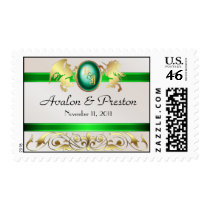 Prince & Princess Green Save The Date  Postage