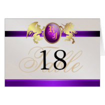 Prince & Princess Purple Jewel Crest Table Card