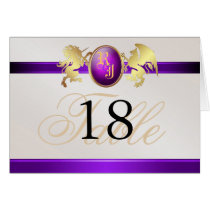 Prince & Princess Purple Jewel Crest Table Card 2