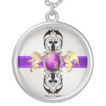 Prince & Princess Purple Jewel Monogram Necklace 2