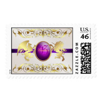 Prince & Princess Purple Jewel Monogram  Postage