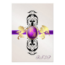 Prince & Princess Purple RSVP Response Invite 2