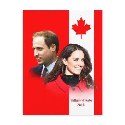 Prince William - Kate Middleton Canada Postcard