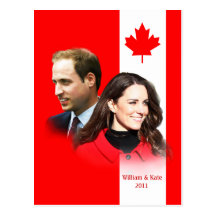 Prince William - Kate Middleton Canada Postcard