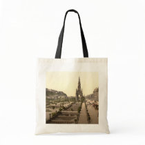 Princes Street, the Castle, and Scott Monument Tote Bags