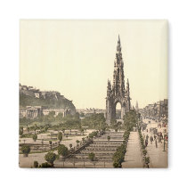 Princes Street, the Castle, and Scott Monument Fridge Magnets