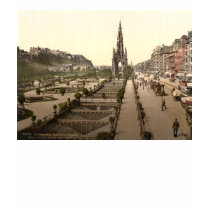 Princes Street, the Castle, and Scott Monument t-shirts