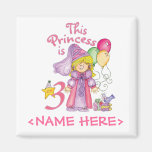 Princesa 3ro cumpleaños iman de frigorífico