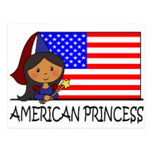 Princesa americana linda Flag del clip art del dib Postales