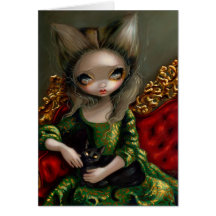 "Princesa con tarjeta de felicitación de un gato n