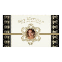 Princesa estrella de Mitzvah del palo del oro de D Tarjetas De Visita