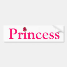 Princesa pegatina para el parachoques etiqueta de parachoque