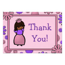 Princesa rosada y púrpura Thank You Cards Comunicado Personal