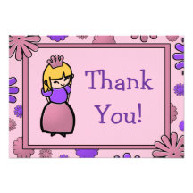 Princesa rosada y púrpura Thank You Cards Anuncios Personalizados