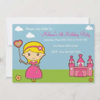 Princess 5x7 Party Invitation invitation