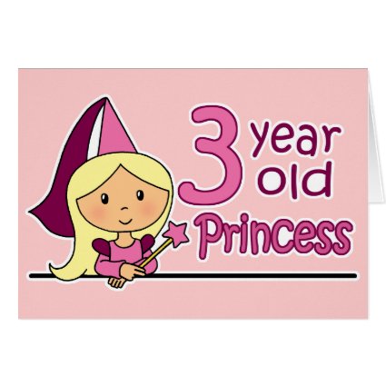 Princess Age 3 Greeting Card