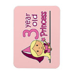 Princess Age 3 Rectangle Magnet