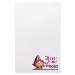 Princess Age 3 Custom Stationery