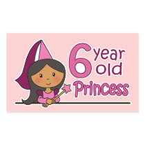 Princess Age 6 Rectangle Stickers