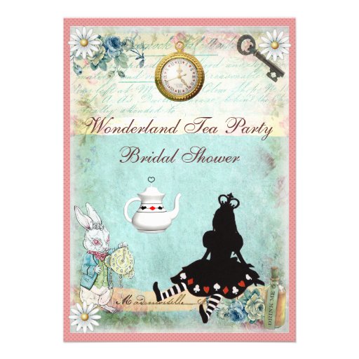 Princess Alice in Wonderland Bridal Shower Custom Announcement
