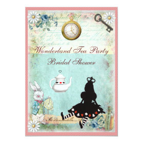 Princess Alice in Wonderland Bridal Shower 5x7 Paper Invitation Card