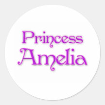 Princess Amelia Round Sticker