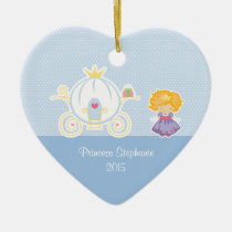 Princess and carriage girl's personalized ornament