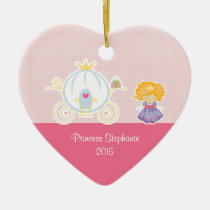 Princess and carriage girl's personalized ornament