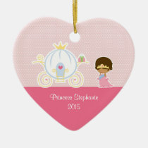 Princess and carriage girl's personalized ornament