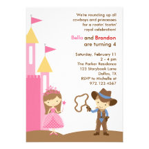 Princess and Cowboy Invitation