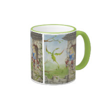 Princess and Dragon Mug in Green