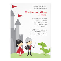 Princess and Knight Birthday Invitations