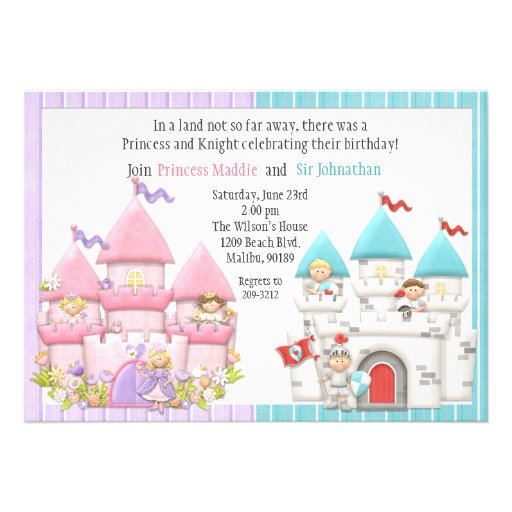 Princess and Knight Birthday Party Invitation