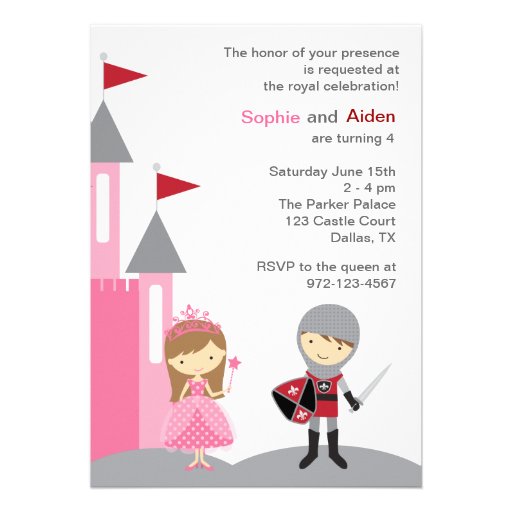 Princess and Knight Invitations