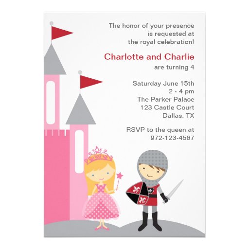 Princess and Knight Invitations