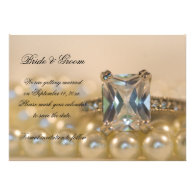 Princess and Pearls Wedding Save the Date Invite