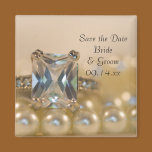 Princess and Pearls Wedding Save the Date Magnet