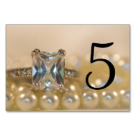 Princess and Pearls Wedding Table Numbers Table Card