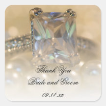 Princess and Pearls Wedding Thank You Stickers