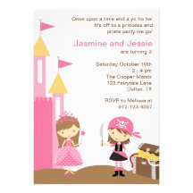 Princess and Pink Pirate Invitations