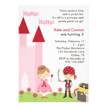 Princess and Pirate Invitation