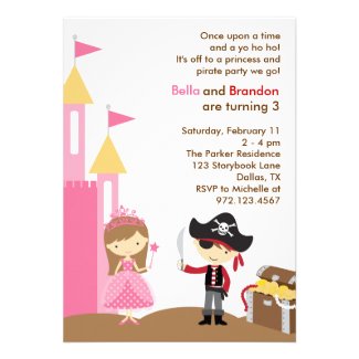 Princess and Pirate Invitation