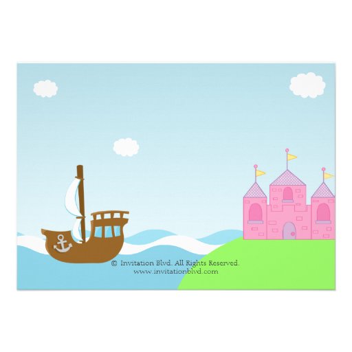 Princess and Pirate Twins Joint Birthday Party Personalized Announcement