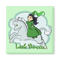 Princess and Unicorn Magnet by Customizables Princess and Unicorn Magnet