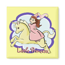 Princess and Unicorn Magnet by Customizables Princess and Unicorn Magnet