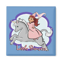 Princess and Unicorn Magnet by Customizables Princess and Unicorn Magnet