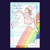 Princess and Unicorn Stationery stationery